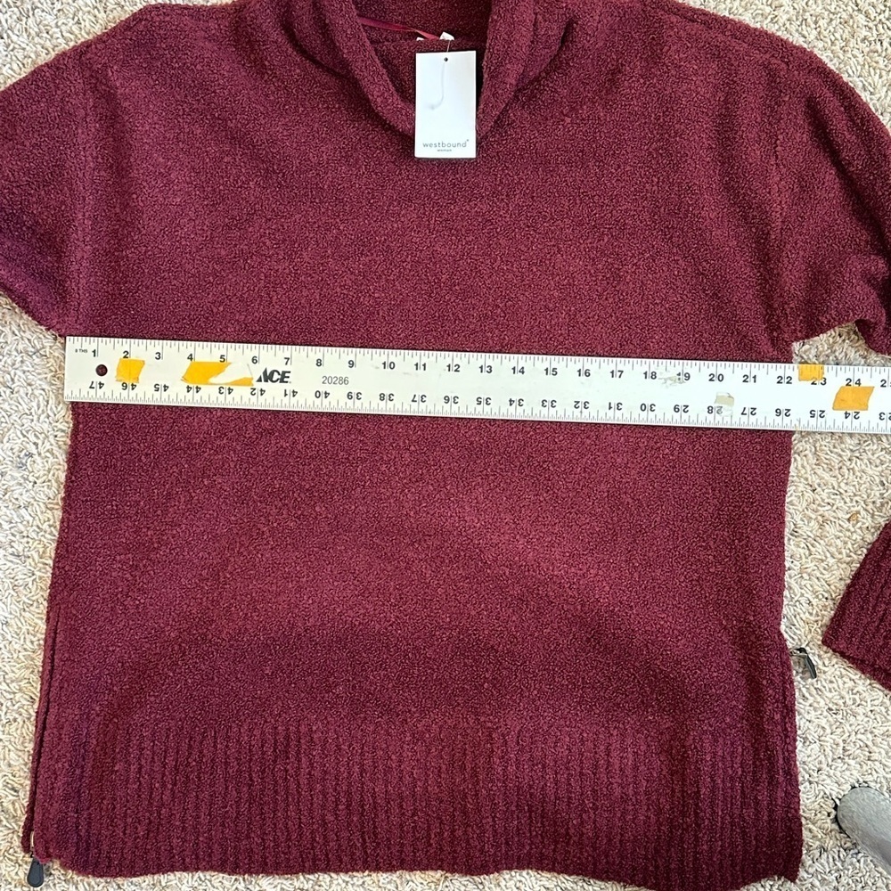 NWT Westbound Deep Red Wine Wool Blend Pullover Cowl Neck Cozy Sweater Sz 1X - Picture 10 of 11
